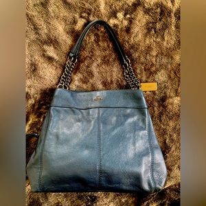 Beautiful never used gunmetal blue coach purse